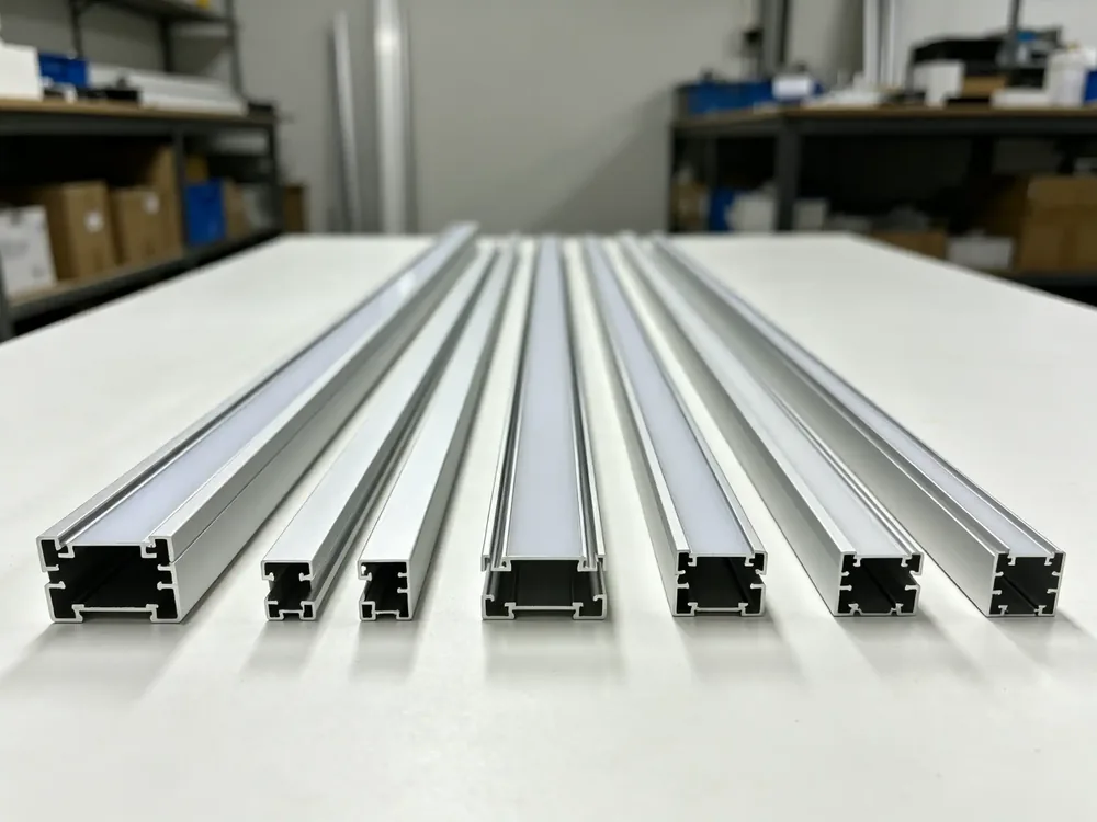 Slim aluminum LED light bar profiles in different lengths