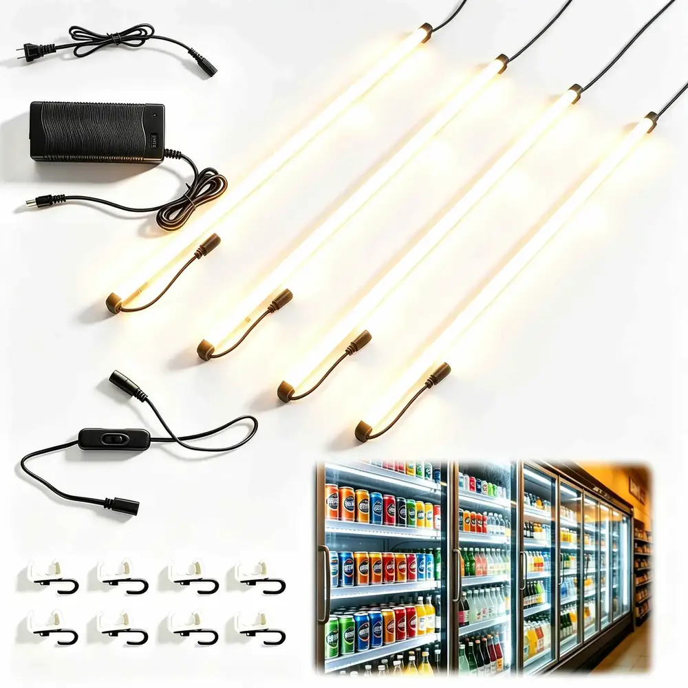 TITATEC under-shelf LED light bar mounted beneath a retail shelf